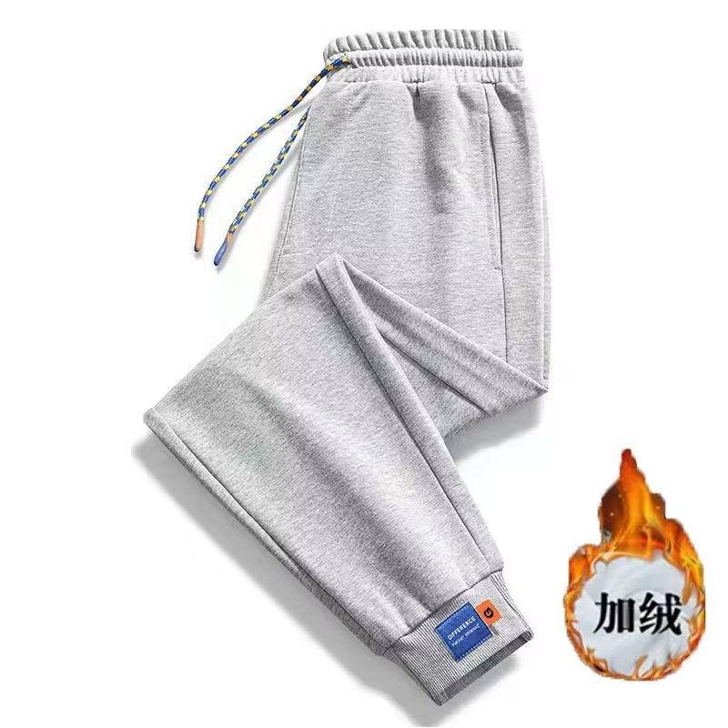 Fleece-Lined Casual Pants Men'S Loose Straight Casual Pants 2022 Trendy Men'S Tie Pants All-Match Hong Kong Fashion - Image 4