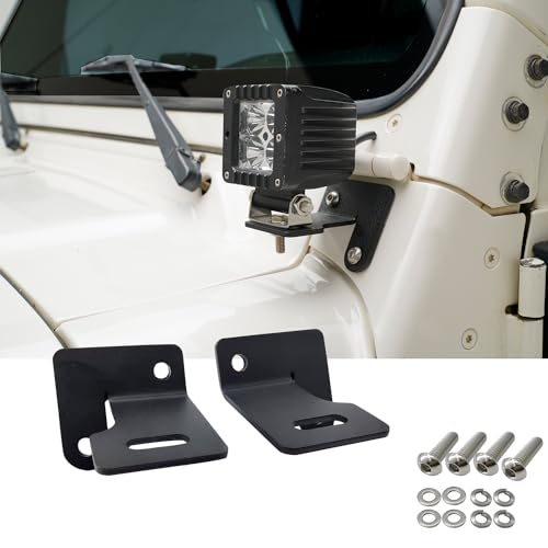 ZORASEN Windshield Hinge Light Mounting Brackets Fit for 87-06 Jeep Wrangler TJ YJ - Image 1