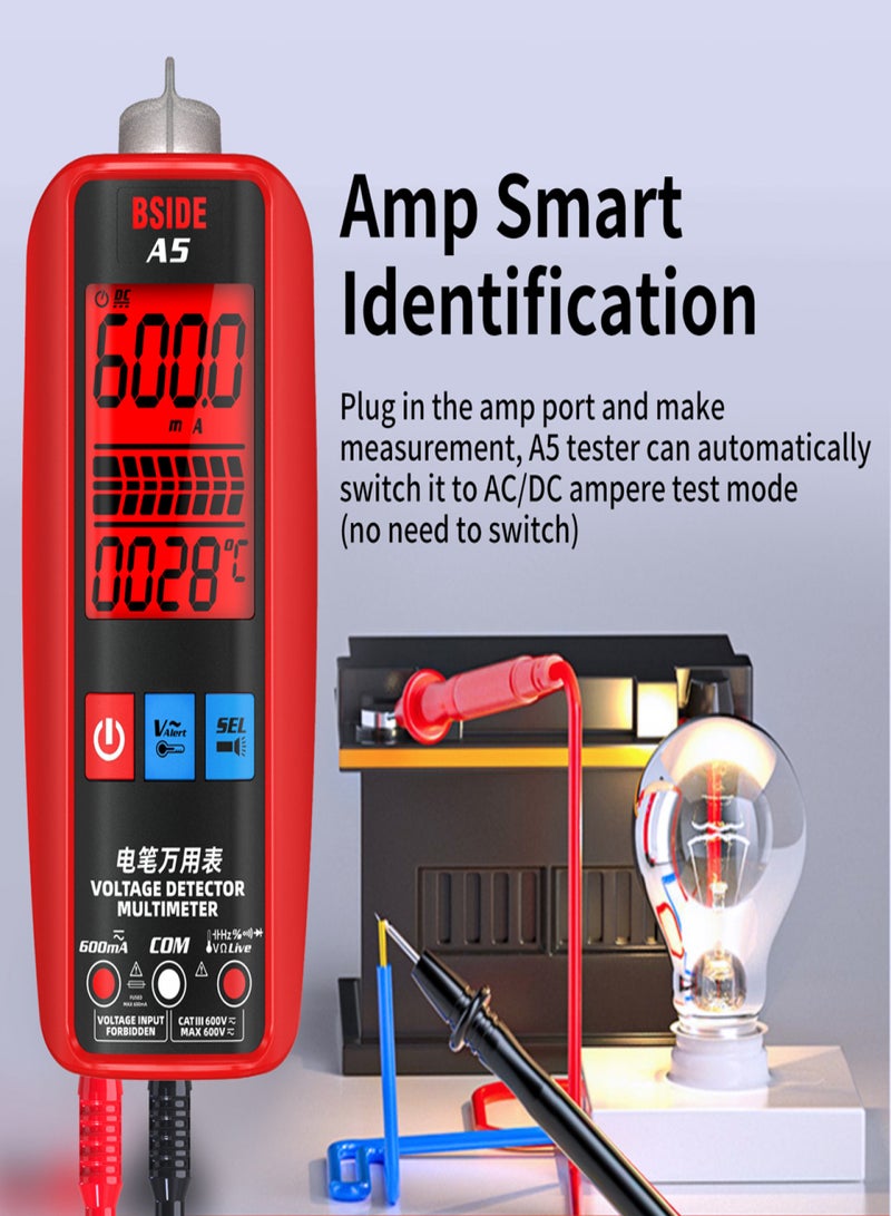 BSIDE Digital Multimeter Professional Voltage Current Resistance Frequency Capacitance Diode Temperature Capacitance Measurement Test Meter Temp Detector Multitester Digital Backlight Display Tester - Image 4