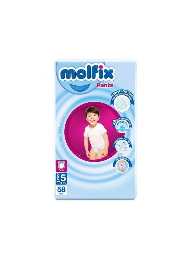Molfix Baby Diaper Pants Jumbo Size 5 -12 to 17kg 58 pieces  - Image 1