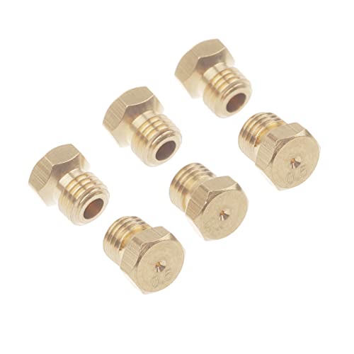 Timsec 20Pcs Brass Jet Nozzles, M6 x 0.75mm and M5 x 0.5mm Thread, 0.5mm and 0.68mm Nozzle Hole, DIY Burner Parts for Range, Stove, Oven Conversion Kit, Propane LPG Natural Gas Pipe Water Heater - Image 3