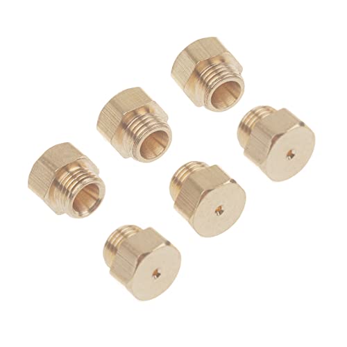 Timsec 20Pcs Brass Jet Nozzles, M6 x 0.75mm and M5 x 0.5mm Thread, 0.5mm and 0.68mm Nozzle Hole, DIY Burner Parts for Range, Stove, Oven Conversion Kit, Propane LPG Natural Gas Pipe Water Heater - Image 4
