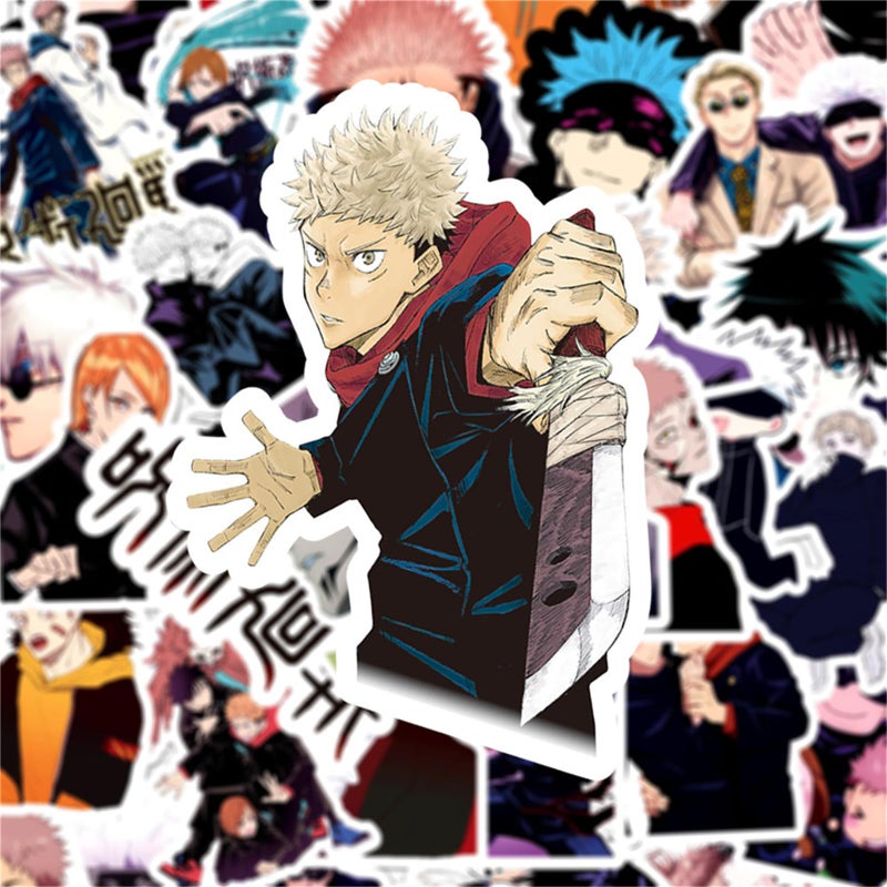 PWSTY 50Pcs Manga Jujutsu Kaisen Stickers Mixed Pack Hot Cartoon Anime Stickers Decorative Sticker for Kids Teens Adults Waterproof Sticker for Water Bottle Laptop (Zs) - Image 3