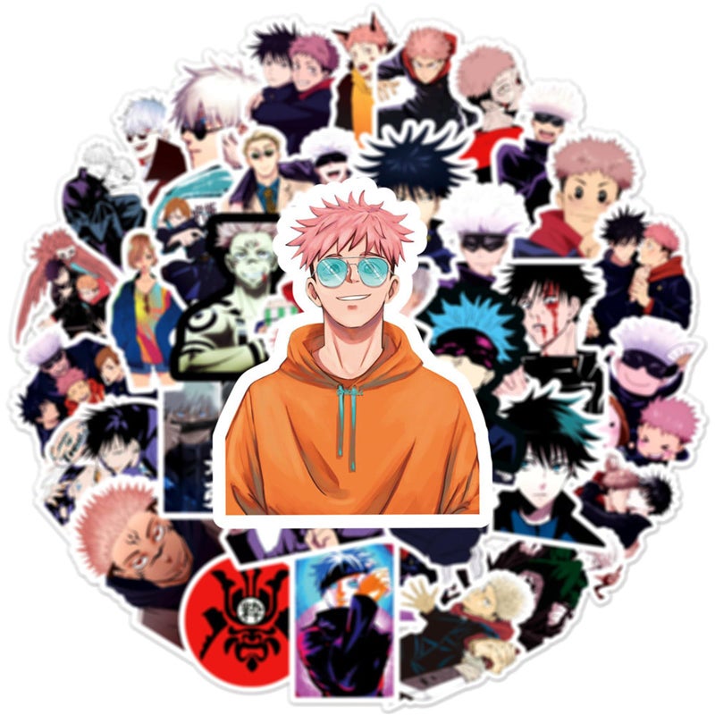 PWSTY 50Pcs Manga Jujutsu Kaisen Stickers Mixed Pack Hot Cartoon Anime Stickers Decorative Sticker for Kids Teens Adults Waterproof Sticker for Water Bottle Laptop (Zs) - Image 5