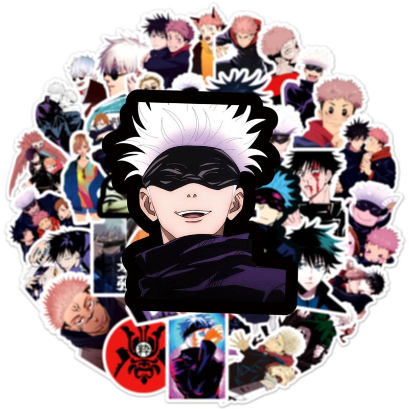 PWSTY 50Pcs Manga Jujutsu Kaisen Stickers Mixed Pack Hot Cartoon Anime Stickers Decorative Sticker for Kids Teens Adults Waterproof Sticker for Water Bottle Laptop (Zs) - Image 2