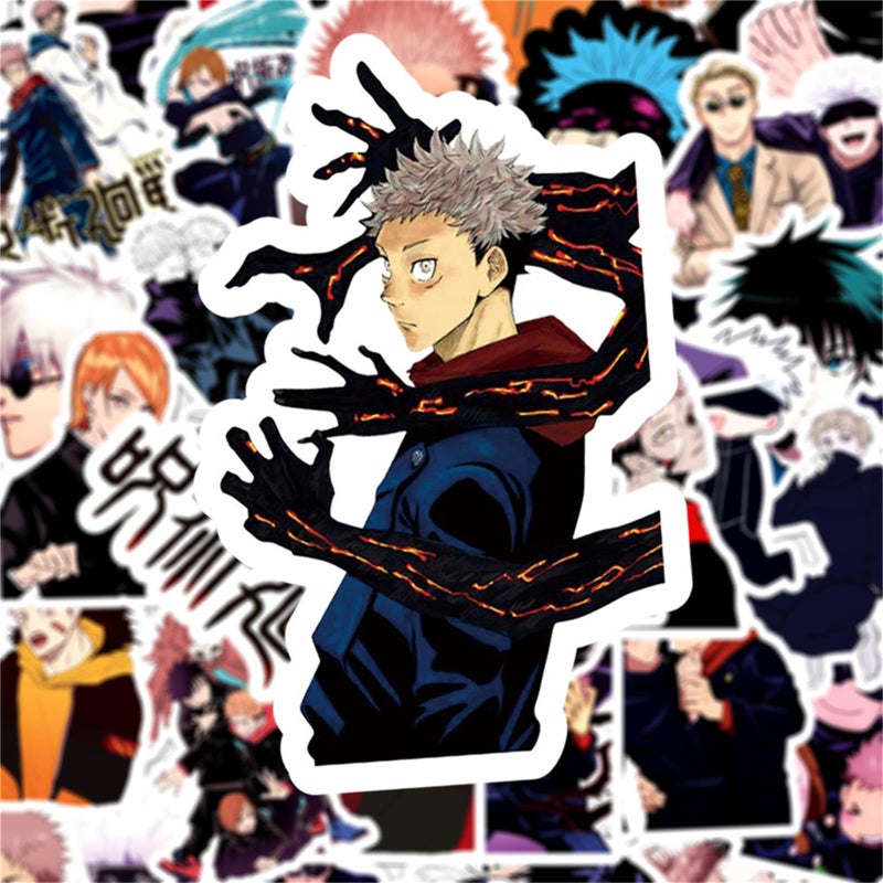 PWSTY 50Pcs Manga Jujutsu Kaisen Stickers Mixed Pack Hot Cartoon Anime Stickers Decorative Sticker for Kids Teens Adults Waterproof Sticker for Water Bottle Laptop (Zs) - Image 4