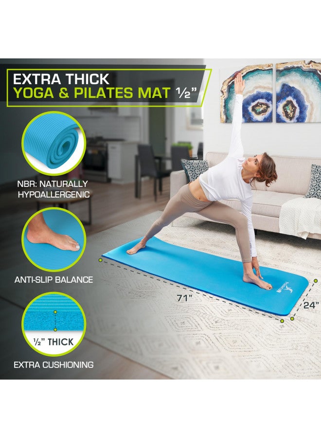ProSourceFit ProsourceFit Extra Thick Yoga and Pilates Mat (13mm), 71-inch Long High Density Exercise Mat with Comfort Foam and Carrying Strap  - Image 2