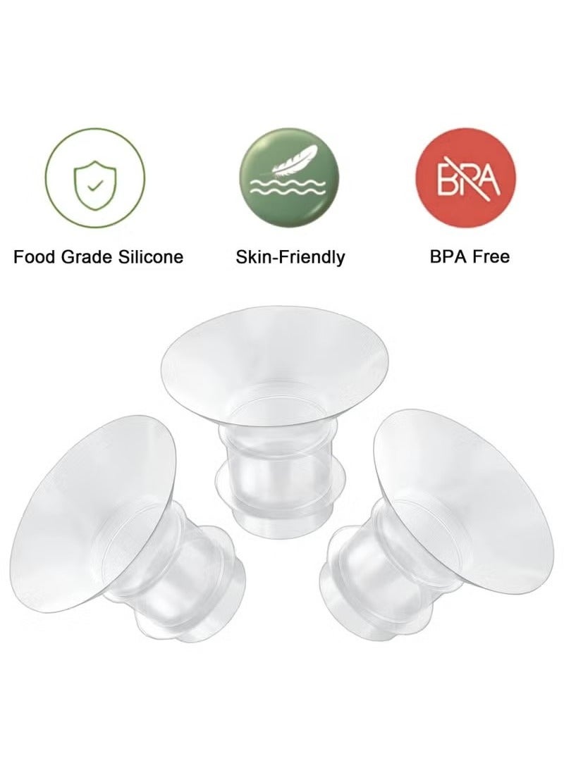 Unewshi 5 Pac Breast Milk Pump Inserts 13/15/17/19/21mm for Medela,Spectra 24mm Shields,Willow Cups.Compatible with S9/S10/S12 Wearable Breast Pump,Reduce Tunnel down to Correct Size - Image 4