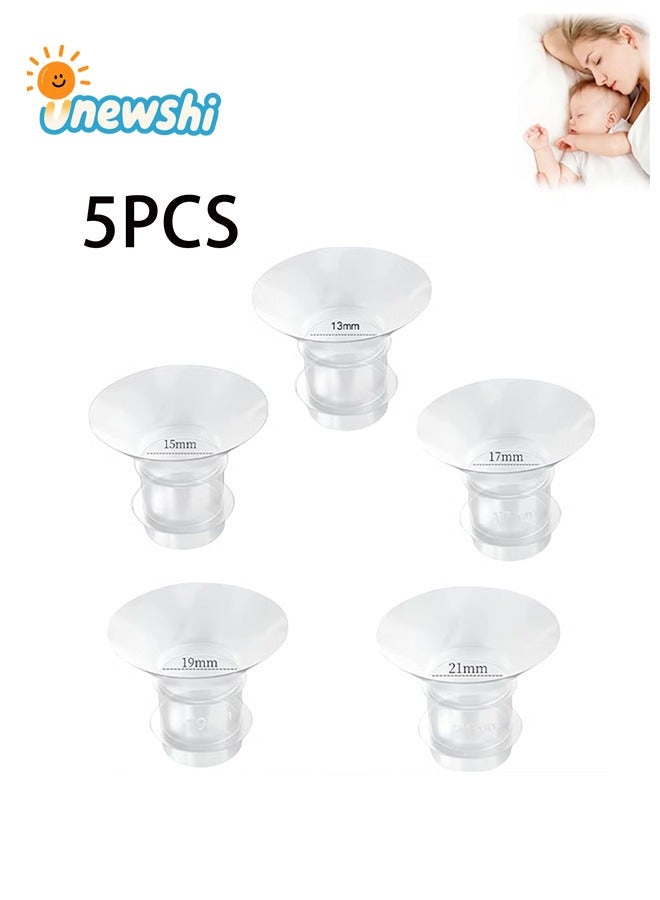 Unewshi 5 Pac Breast Milk Pump Inserts 13/15/17/19/21mm for Medela,Spectra 24mm Shields,Willow Cups.Compatible with S9/S10/S12 Wearable Breast Pump,Reduce Tunnel down to Correct Size - Image 1