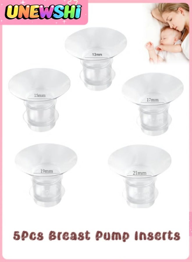 Unewshi 5 Pac Breast Milk Pump Inserts 13/15/17/19/21mm for Medela,Spectra 24mm Shields,Willow Cups.Compatible with S9/S10/S12 Wearable Breast Pump,Reduce Tunnel down to Correct Size - Image 1