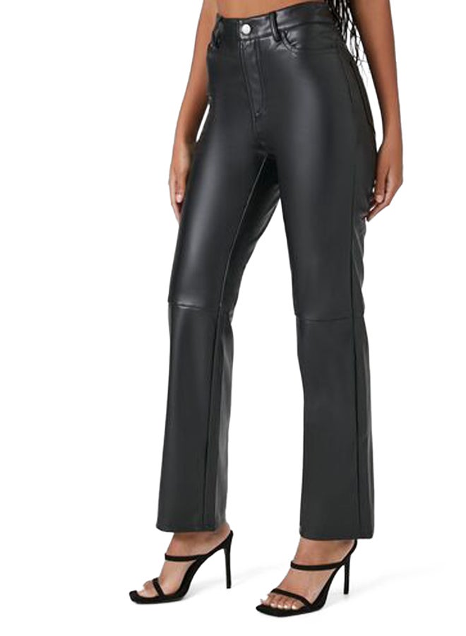 FOREVER 21 Faux Leather High-Rise Straight Pants - Image 3