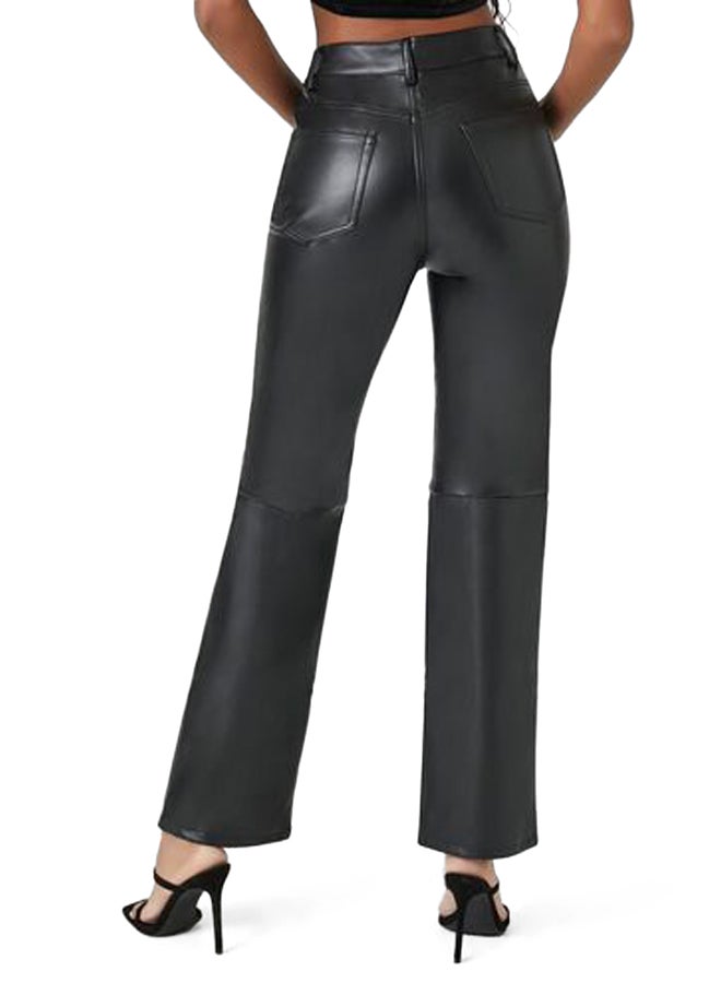 FOREVER 21 Faux Leather High-Rise Straight Pants - Image 4