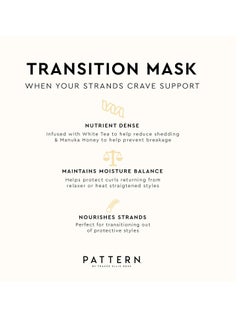 PATTERN PATTERN Beauty by Tracee Ellis Ross Transition Mask, 11 Fl Oz, Breakage Barrier Hair Mask for Curlies, Coilies and Tight-Textures, 3a-4c  - Image 2
