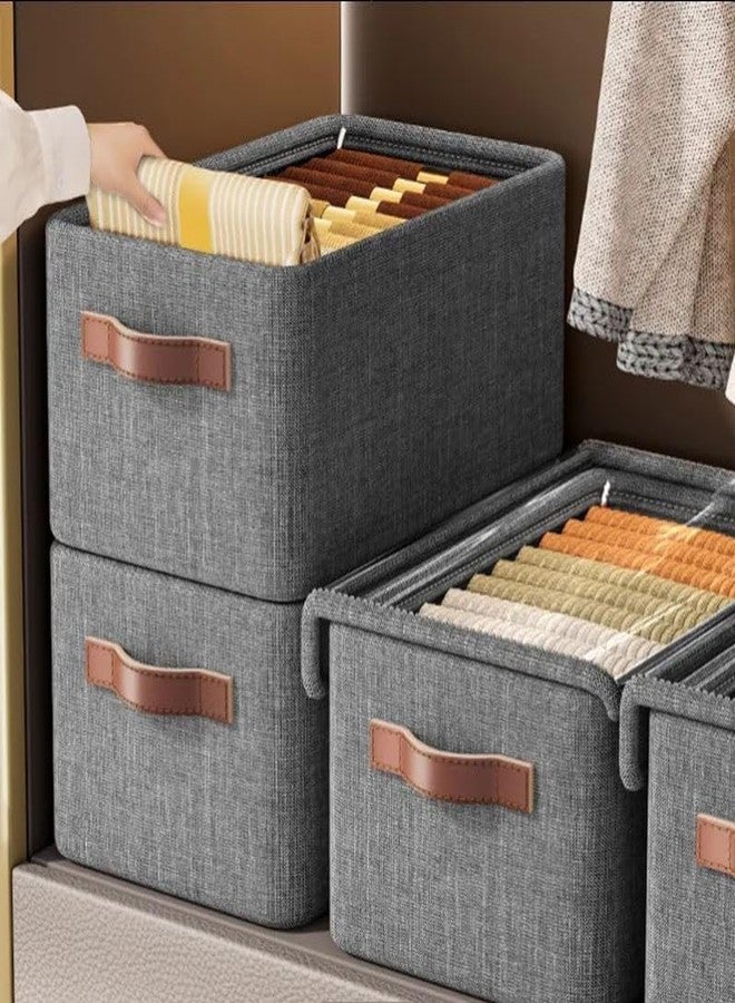 SKYBUCKET Washable Premium Clothes Organiser for Wardrobe with Transparent lid Foldable Visible Wardrobe Organizer for Clothes Cloth Storage Box Ultimate Wardrobe Organisers (4) - Image 2