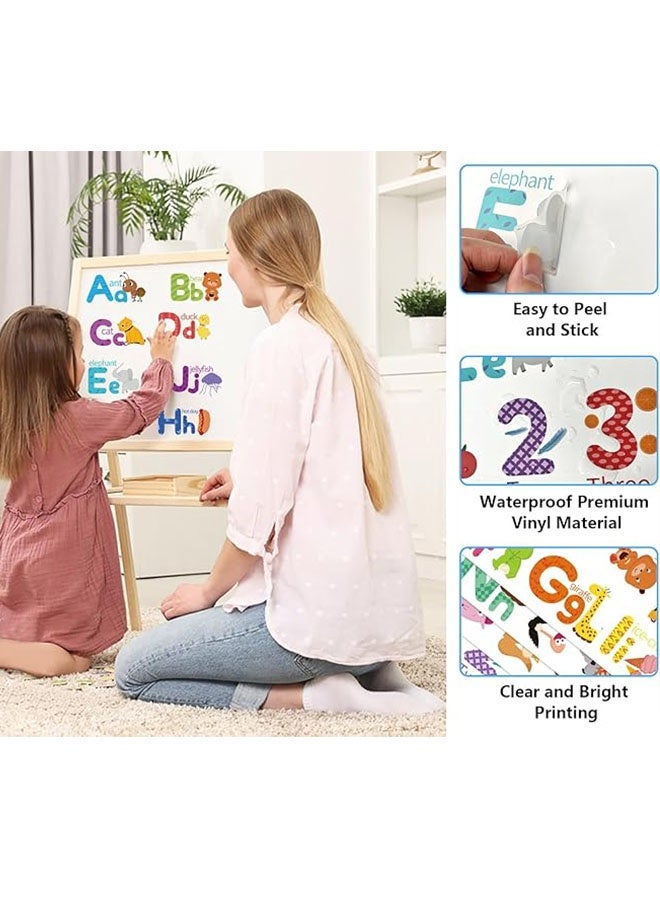 Happy D 9 Sheets Alphabet Numbers Wall Decals - Color Weather Learning Educational Stickers Peel and Stick Animal Wall Decals for Kids Toddlers Classroom Playroom Daycare Nursery Bedroom Decorations - Image 5