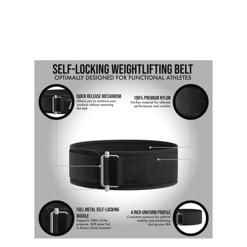 Barakah Self-Locking Weight Lifting Belt Premium Weightlifting Belt for Serious Functional Fitness Weight Lifting, and Olympic Lifting Athletes Lifting Support for Men and Women（Large） - Image 3