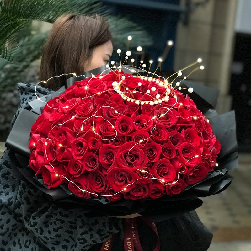 تاج باقة زهور فضي ذهبي لؤلؤي لتزيين الكعك تاج ملكة ملحقات الخبز الزهرية - Image 3