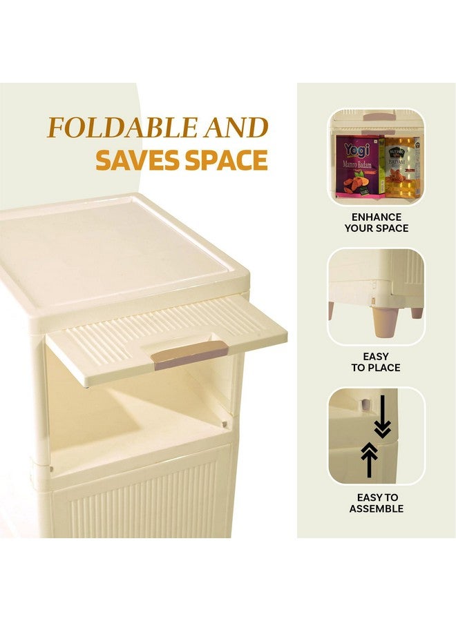 Kuber Industries 4 Units Modular Cabinet Storage Organizer (2 + 2) | Foldable Kid Wardrobe for Cloth & Toys | Easy to Assemble Closet & Space-Saving Cupboard/Plastic Almirah for Cloth | Ivory - Image 4