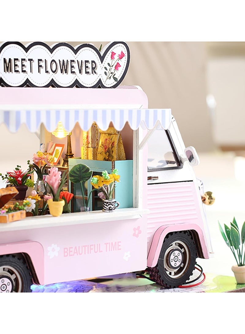 عام مجموعة أدوات بيت دمى مصغر DIY، مجموعة صنع مصغر لورشة الزهور مع الأثاث، هدايا عيد ميلاد لبيت دمى للبالغين. - Image 2