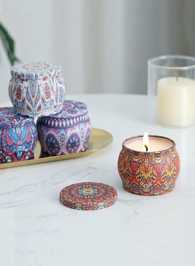 WEMART Scented Candles Gift Set Aromatherapy Candle Smokeless with Natural Soy Wax, 9pcs Portable Relaxing Travel Tin Candle Various Fragrances Jar Candles for Bath Yoga Sleep Festival Wedding Party Gifts - Image 5