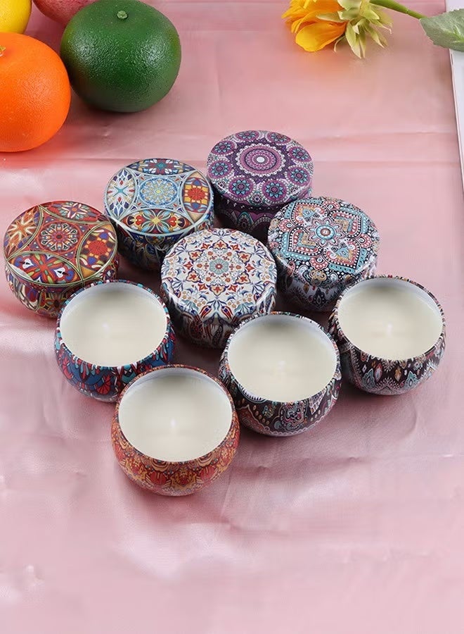 WEMART Scented Candles Gift Set Aromatherapy Candle Smokeless with Natural Soy Wax, 9pcs Portable Relaxing Travel Tin Candle Various Fragrances Jar Candles for Bath Yoga Sleep Festival Wedding Party Gifts - Image 4