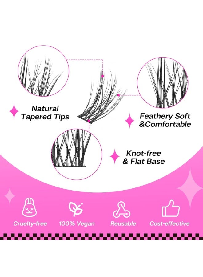 CALAILIS Individual Lashes, DIY Eyelash Extensions, Super Thin Glue-based Band, Natural Look Reusable, 11/13/15/15mm,Lasting for 48 Hours Individual DIY Eyelashes(YS02) - Image 3