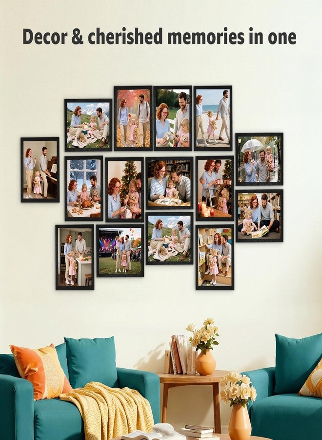 جيفت جاردن مجموعة إطارات صور جيفت جاردن 8×10، 15 إطارًا، إطارات صور خشبية متعددة الألوان باللون الأسود، مقاس 8×10، للتعليق على الحائط أو العرض على الطاولة - Image 2