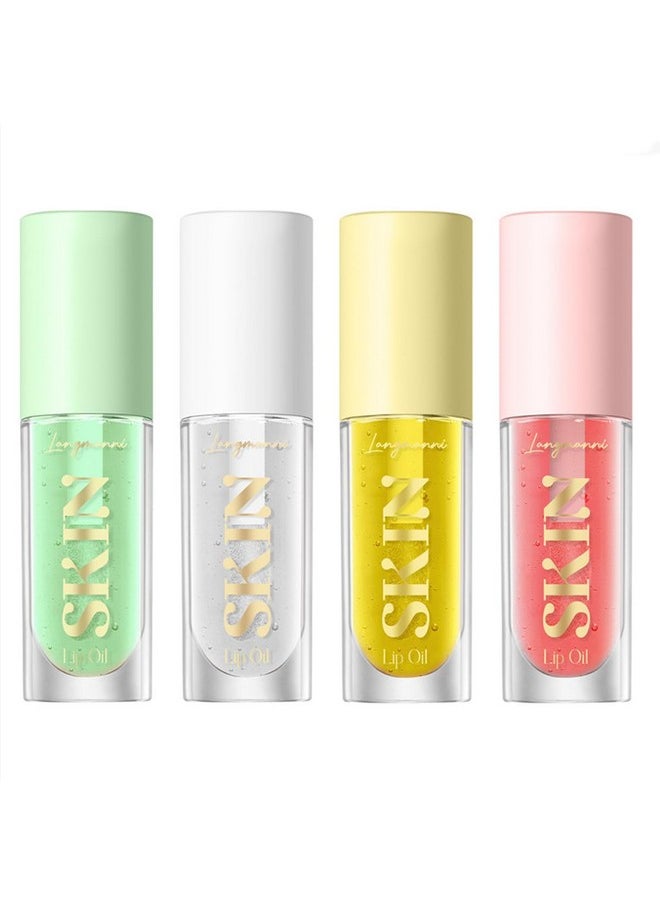 Beauty Searcher - Lip Plumper Gloss Lip Oils Crystal Fruitflavored Lip Gloss Transparent Lip Lotion Lip Balm Hydrating Lip Gloss Long Lasting Moisturizing Lip Care Shine Sexy Lip Tint (A Set) - Image 1
