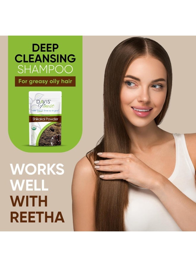Davis Finest Organic Shikakai Powder 100g Ayurvedic Pure and Natural Shikakai Shampoo SLS Free Body Wash Itchy Scalp Damaged Thinning Hair Promotes Hair Growth Vegan  - Image 4
