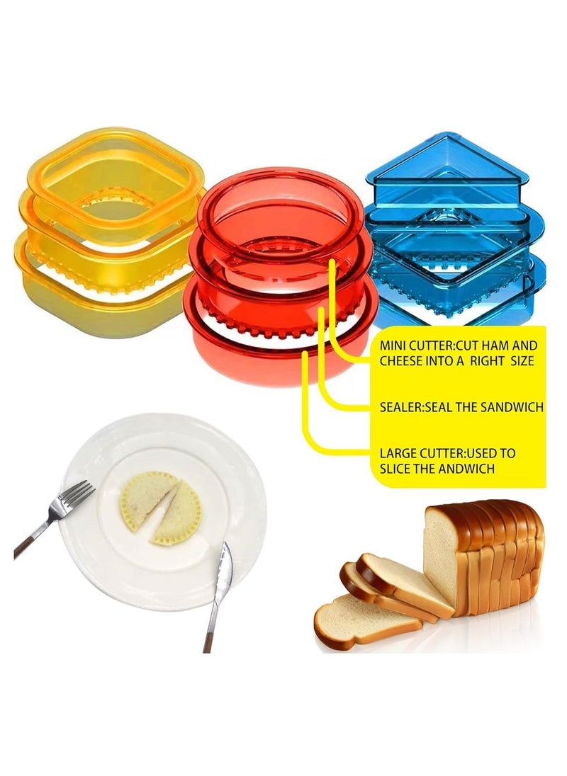 Oasisgalore - Sandwich Cutting Machine And Sealing Machine, Children Sandwich Machine, 1 Triangle Mold + 1 Square Mold + 1 Round Mold. - Image 1