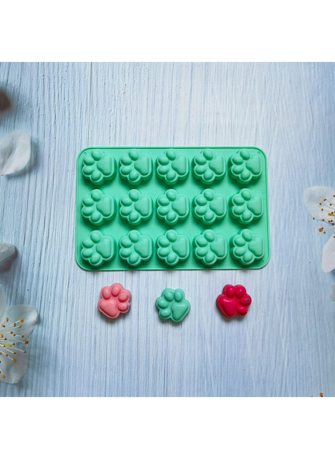 Generic - 15 Cat Claw 360 Chocolate Cake Silicone Mold Jelly Egg Tart Bread Mold Baking Tools-Color:horse Green - Image 1