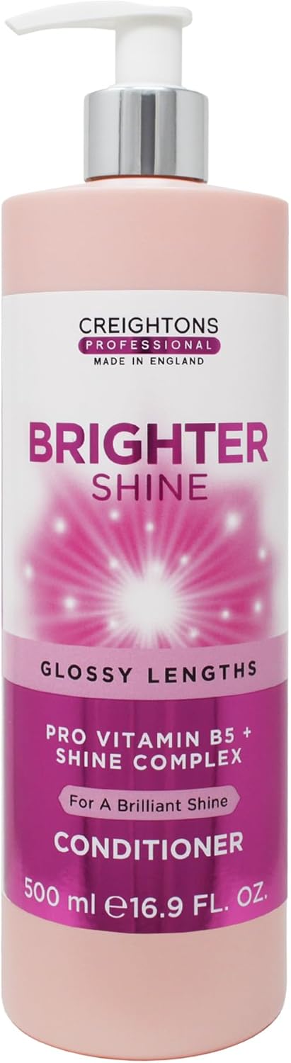 Creightons Professional Brighter Shine Conditioner 500ml Gloss with Pro Vitamin B5 Shine Complex for a Brilliant Finish Boosts Hair Gloss Softness Radiance