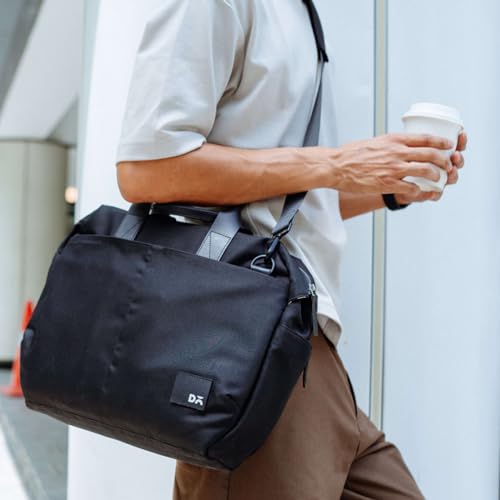 DailyObjects Unisex PET Black Ambit Messenger Bag (13L) For Office & Daily Use|100% Recycled |Stylish Shoulder Travel Bag |Fit Any Laptop Upto 14 Inch | Adjustable Straps & G-Hook Closure - Image 3