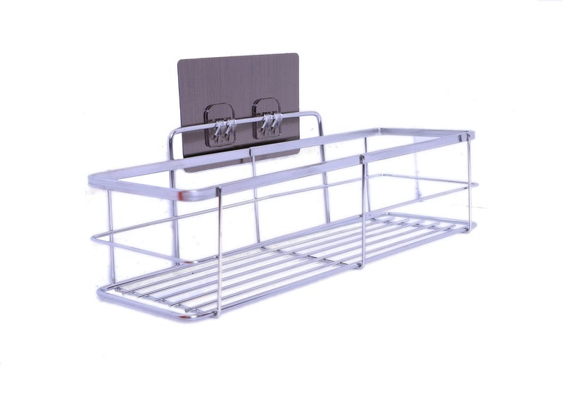ZIZLY Wall Mounted Stainless Steel Multi Purpose Bathroom Shelf/Rack/Kitchen Shelf/Bathroom Shelves and Racks Steel Wall Mounted Organizer for Home - Image 2