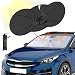 EcoNour Car Windshield Sunshade Umbrella Foldable Windshield Sun Shade Cover Front Car Window Shade for Maximum UV Rays Heat Protection 240T Polyester Umbrella Sunshade - Image 2