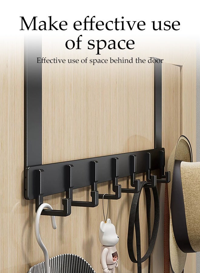DUNISO Over The Door Hooks，Door Hanger，Door Rack with 6 Racks，Space Saving，Sturdy and Durable，Used for Bedrooms, Bathrooms, and Offices，Black - Image 3