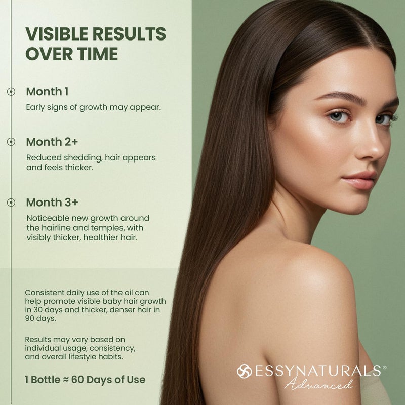 EssyNaturals Advanced Essynaturals Hair Growth Oil with Biotin - Caffeine and Castor Oil for Fuller, Thicker, Longer Hair - Image 4