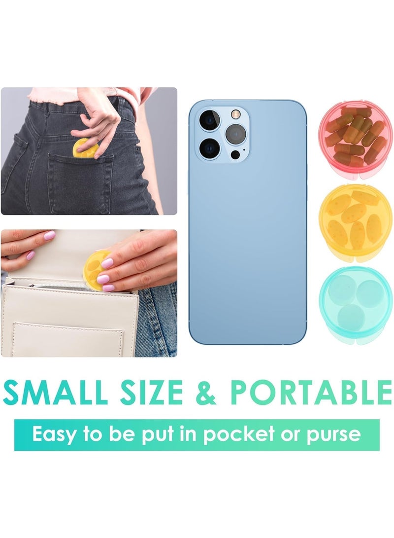 CLENEA 7PCS Small Pill Organizer Box, Travel Pill Container Case Cute Medicine Storage Pill Holder Daily Mini Pill Organizer Portable for Purse Pocket Briefcase Vitamin Fish Oil Supplements Earplug Case - Image 5