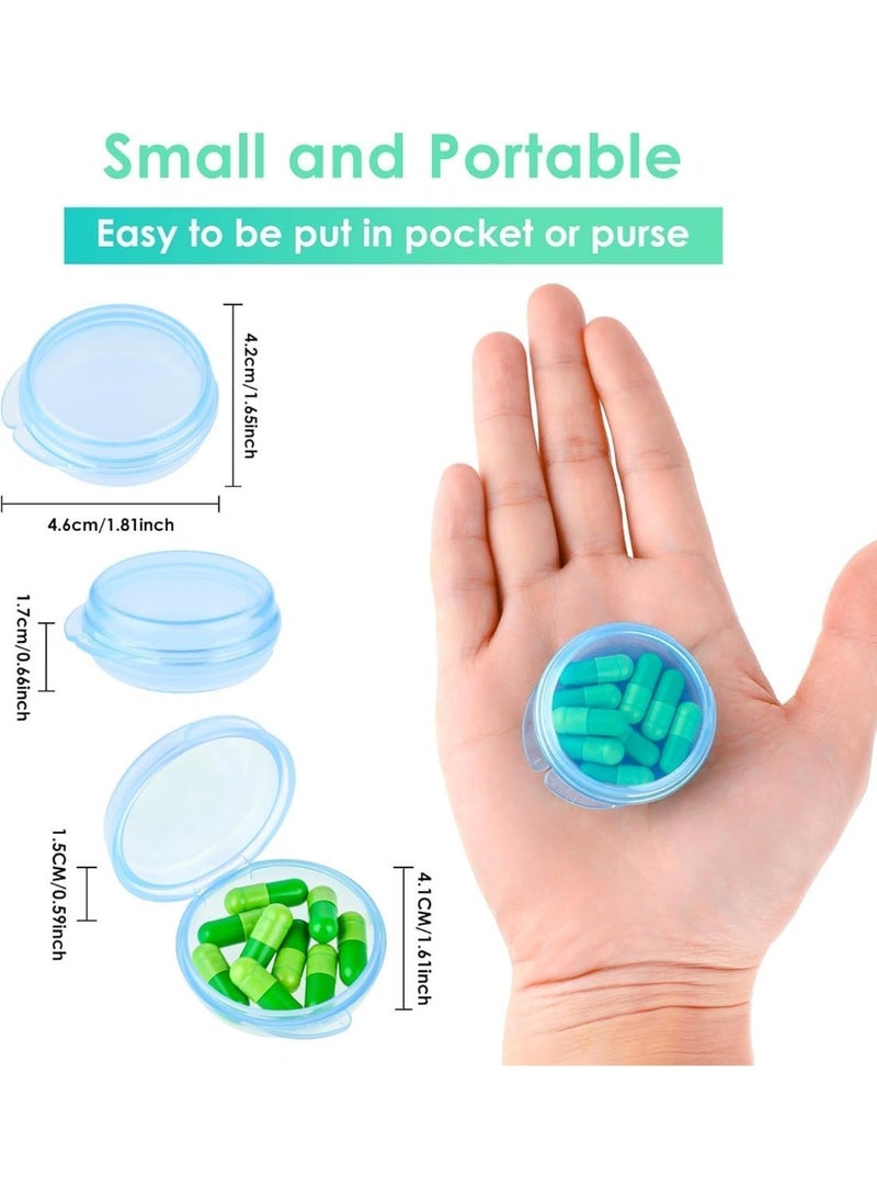 CLENEA 7PCS Small Pill Organizer Box, Travel Pill Container Case Cute Medicine Storage Pill Holder Daily Mini Pill Organizer Portable for Purse Pocket Briefcase Vitamin Fish Oil Supplements Earplug Case - Image 2