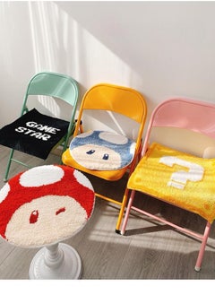 Y&D 4 Pcs Super Mario Cartoon Shaped Plush Seat Cushions Restaurant Chair Cushions Study Office Non Slip Seat Cushions  - Image 1