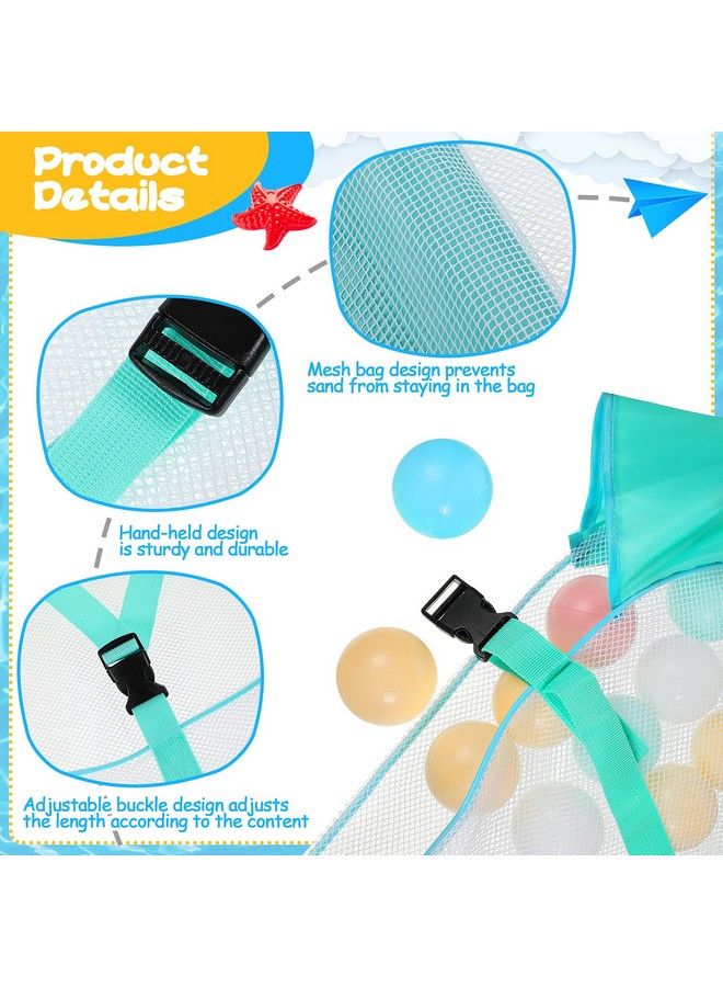 Shappy Pool Storage Bag Pool Toy Storage Swimming Pool Bag Large Hanging Net Bag Swimming Pool Accessories Toy Organizer For Inflatables Pool Toys Floats Football Basketballs Garage Supplies(Blue Green) - Image 3