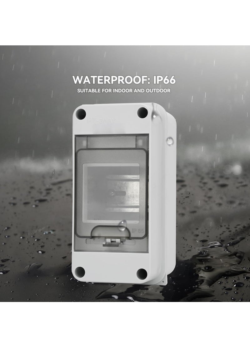 Generic 3 Way Circuit Breaker Box MCB Distribution Protection, Miniature Circuit Breaker With DIN Rail, IP65 Waterproof, Suitable for Indoor and Outdoor Use  - Image 2
