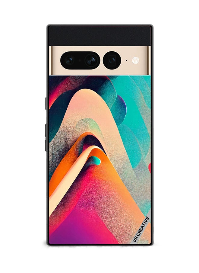 VR CREATIVE Protective Case Cover For Google Pixel 7 Pro Abstract Waves Lines Design Multicolour 