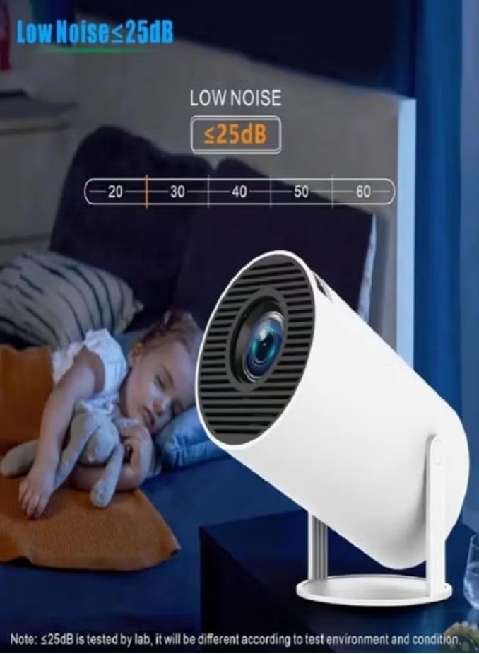 جهاز عرض ذكي صغير بدقة 4K مع نظام أندرويد وواي فاي وبلوتوث – بروجيكتور محمول مع تصحيح تلقائي لانحراف الصورة، شاشة عرض حتى 130 بوصة للمنزل والمكتب - Image 2