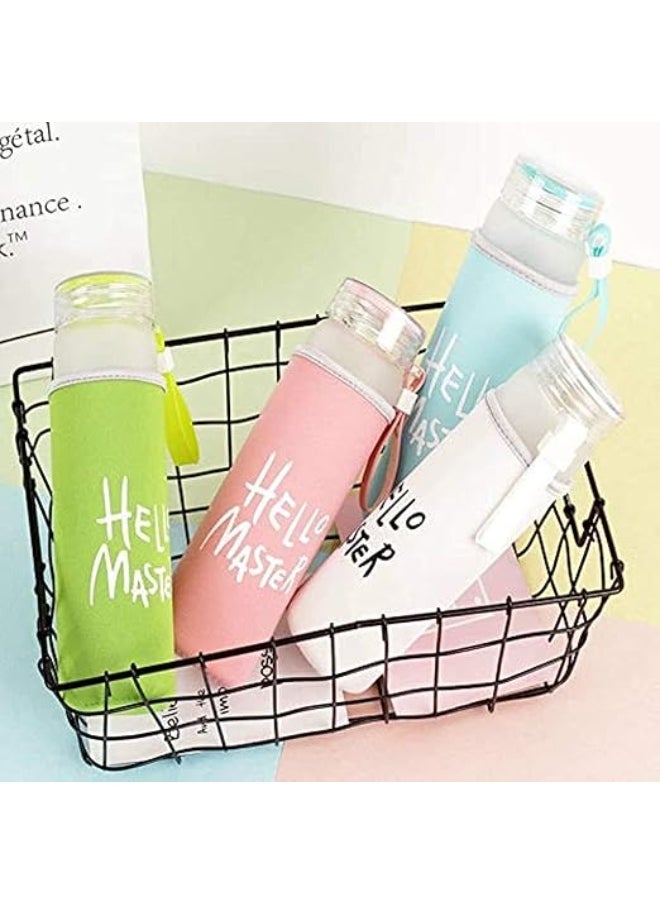 Spaceshoop Acrylic-500ml Water Bottle Heat Resistant Glass Juice Portable Milk Mug Travel Camping Drinkware (Blue)  - Image 2
