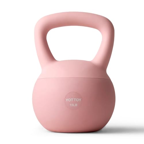 YOTTOY Soft KettlebellKettlebell AntiSlip Grip Weight for Home Workouts Kettlebells Set Strength and Safety Guaranteed Pink 15 LB - Image 1