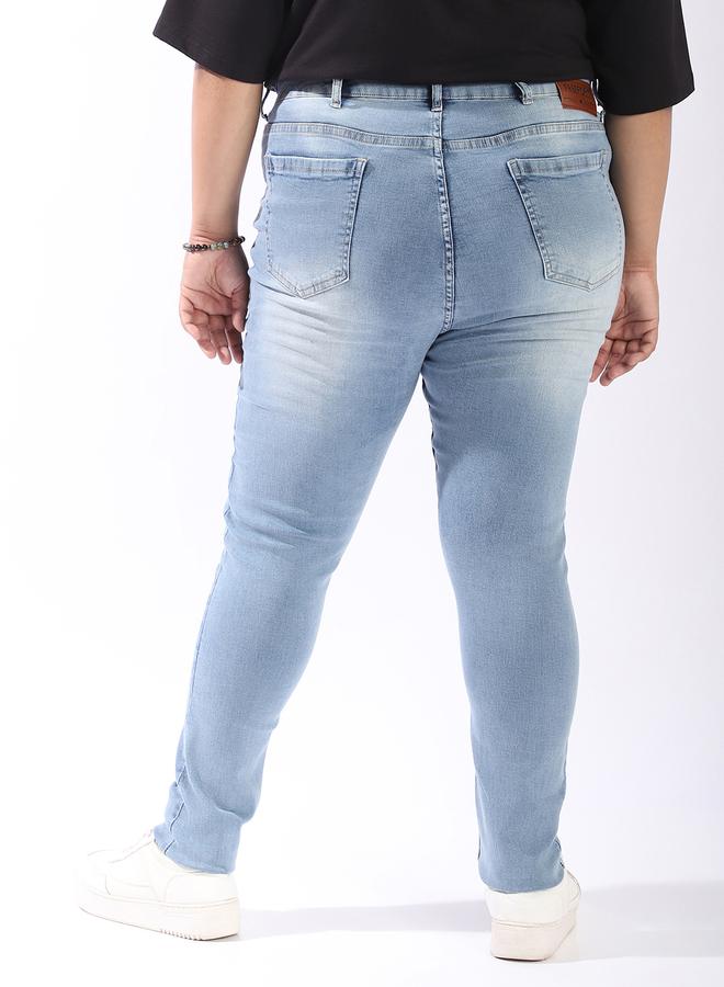 HIGH STAR Women Comfort Skinny Fit High-Rise Light Streachable Fade Jeans  - Image 5