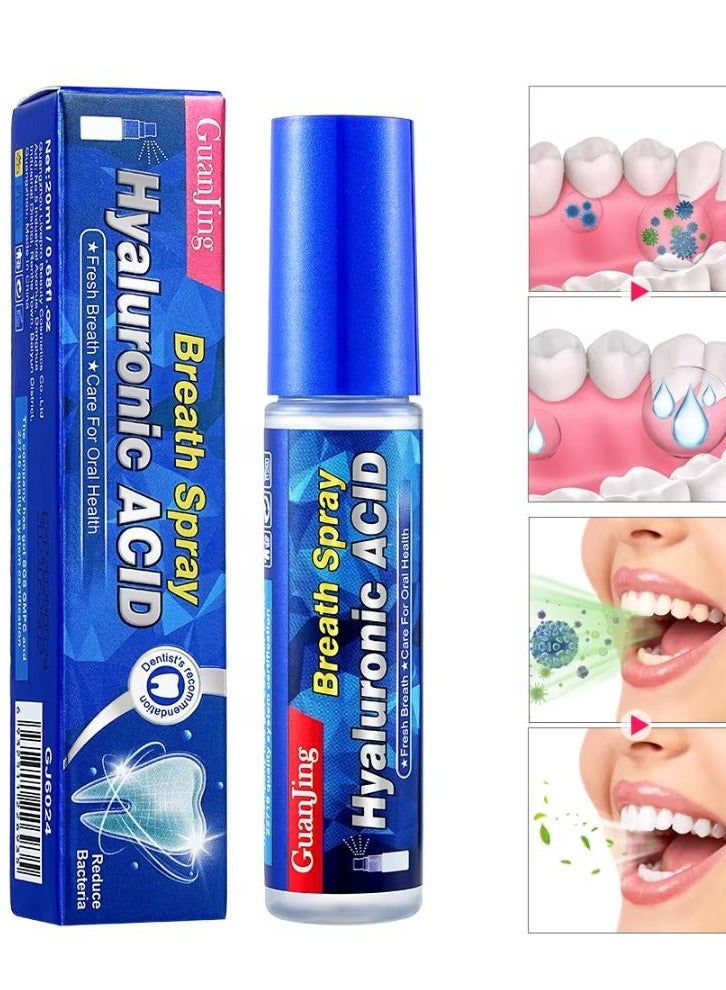 GUANJING Hyaluronic Acid Breath Spray Oral Health Fresh Breath Mint Spray for Bad Breath 20 ml - Image 1