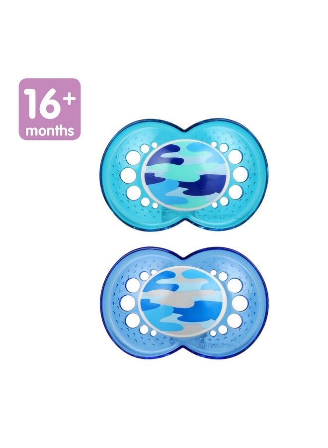 MAM Original Baby Pacifier, Nipple Shape Helps Promote Healthy Oral Development, Sterilizer Case, 2 Pack, 16+ Months, Camo/Boy - Image 2