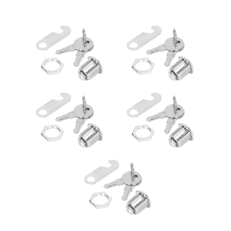 5 Pack Cabinet Cam Lock Lock 5/8in Zinc Alloy for Vending Machine Truck Pickup Tool Box ATM - Image 4